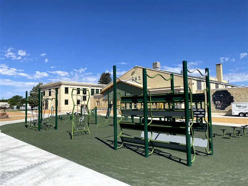 Middle school playground in Muncie, IN at Delta Middle School